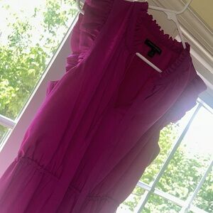 Banana republic bright magenta tiered midi dress size 8